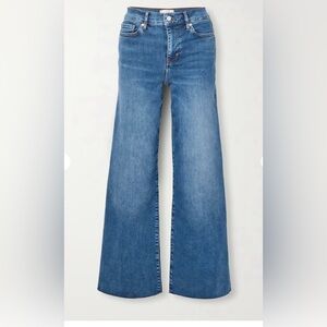 NWT FRAME Le Slim Palazzo High-Rise Wide-Leg Jeans Mermaid Blue Size 32